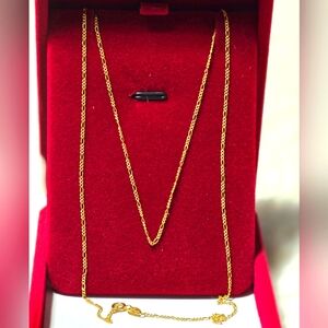 18K Real Gold Figaru Chain Size 18"
